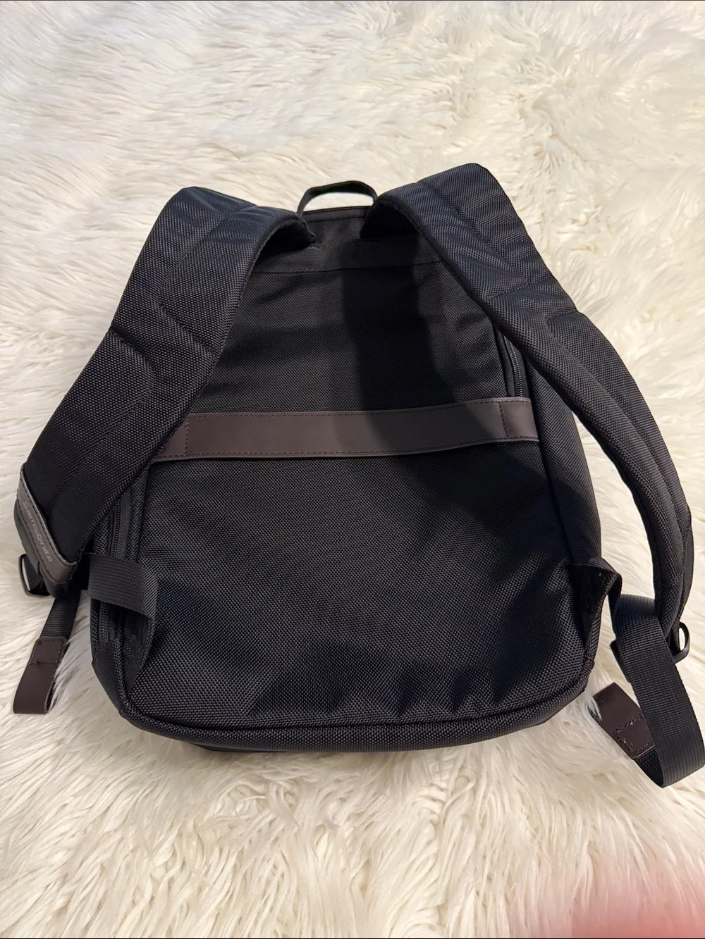 Samsonite Black Backpack with Brown Trim excellent condition see all photos